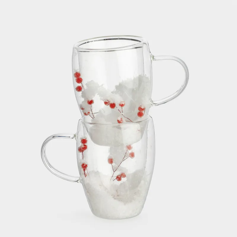 Mug, 330 ml, 2 pcs, glass B, with berries inside, Air decor