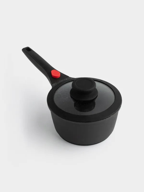 Bucket, 16 cm, 1.5 l, with lid, removable handle, coated, aluminum, Solution Red 2, image-3