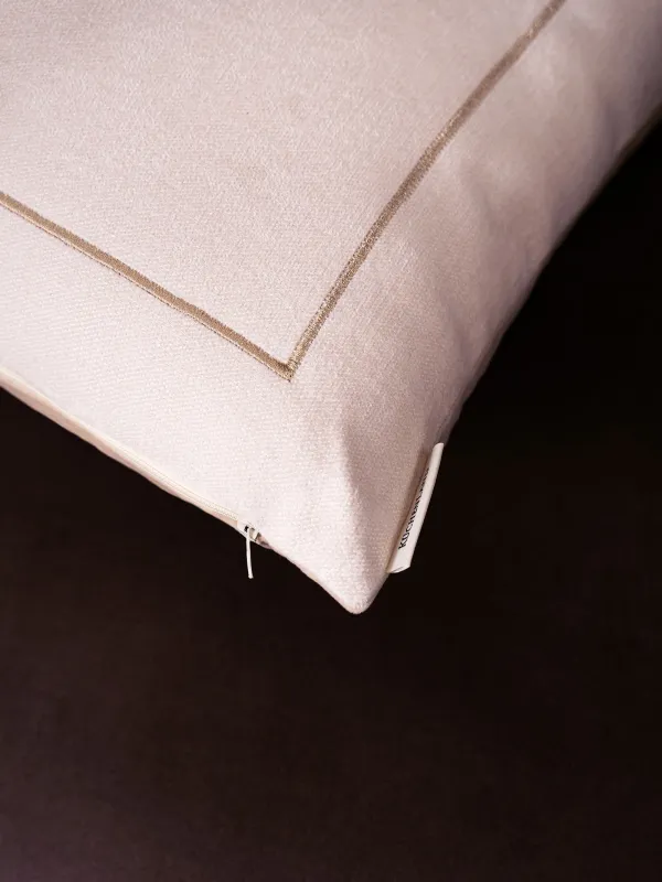 Decorative pillow, 45x45 cm, chenille/corduroy, milk, Home is my happy place, Chenill, image-6