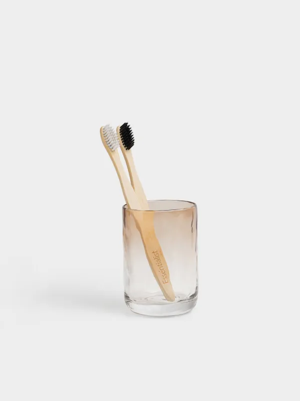 Bathroom tumbler, 10 cm, glass, brown, Gradient, Rachas, image-3