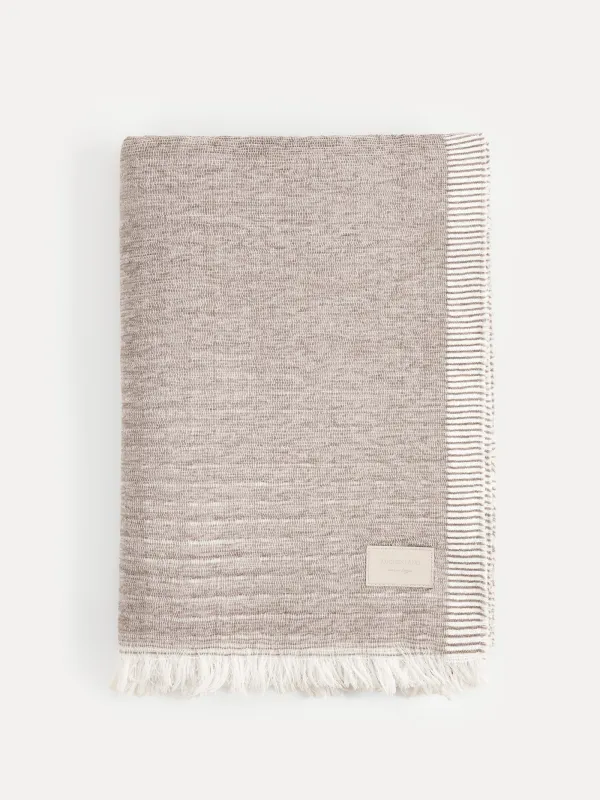 Plaid, 130x170 cm, fringed, Chenille, grey, Chenill, image-0