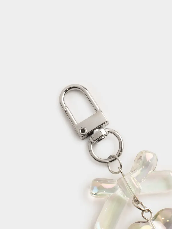 Keychain, 8 cm, acrylic/metal, mother-of-pearl, Heart, Keychain polar, image-2