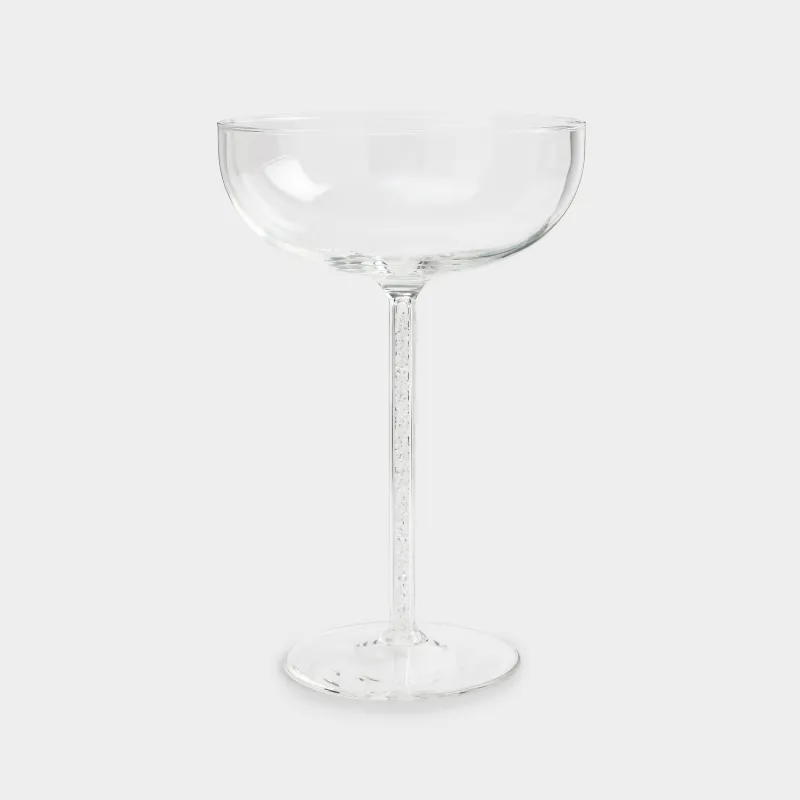 Drinking coupe glass, 300 ml, 2 pcs, glass / rhinestones, Crystal, image-5