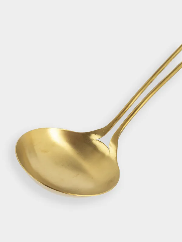 Ladle, 35 cm, steel, golden, Device gold, image-3