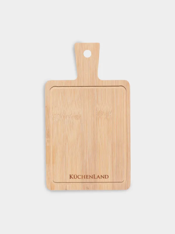 Hot plate, 19x11 cm, with handle, bamboo, rectangular, BBQ, image-0