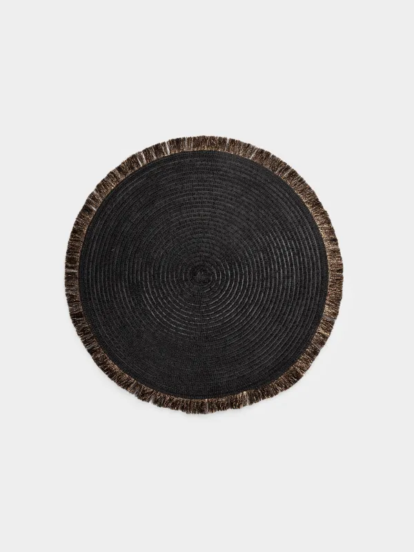 Instrument napkin, 38 cm, with fringe, polyester, round, maroon, Rotary shine, image-0