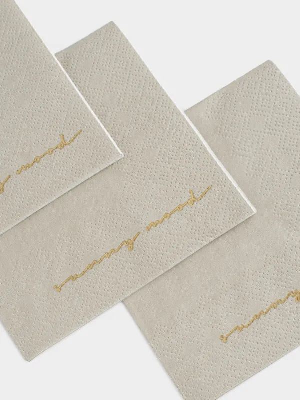 Paper napkins, 21x21 cm, 20 pcs, square, beige, Sunny mood, Scroll, image-4