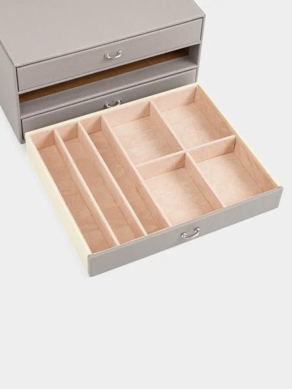Jewelry box, 24x19 cm, artificial leather / MDF, grey, Premiere, image-4