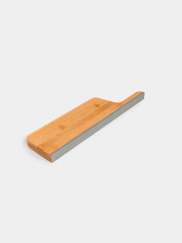 Cutting board, 40x21 cm, folding, with handle, bamboo / silicone, rectangular, Bamboo, image-5