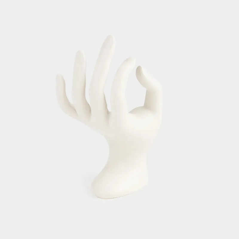 Jewelry holder, 16 cm, polyresin, milky, Hand, Hand, image-2