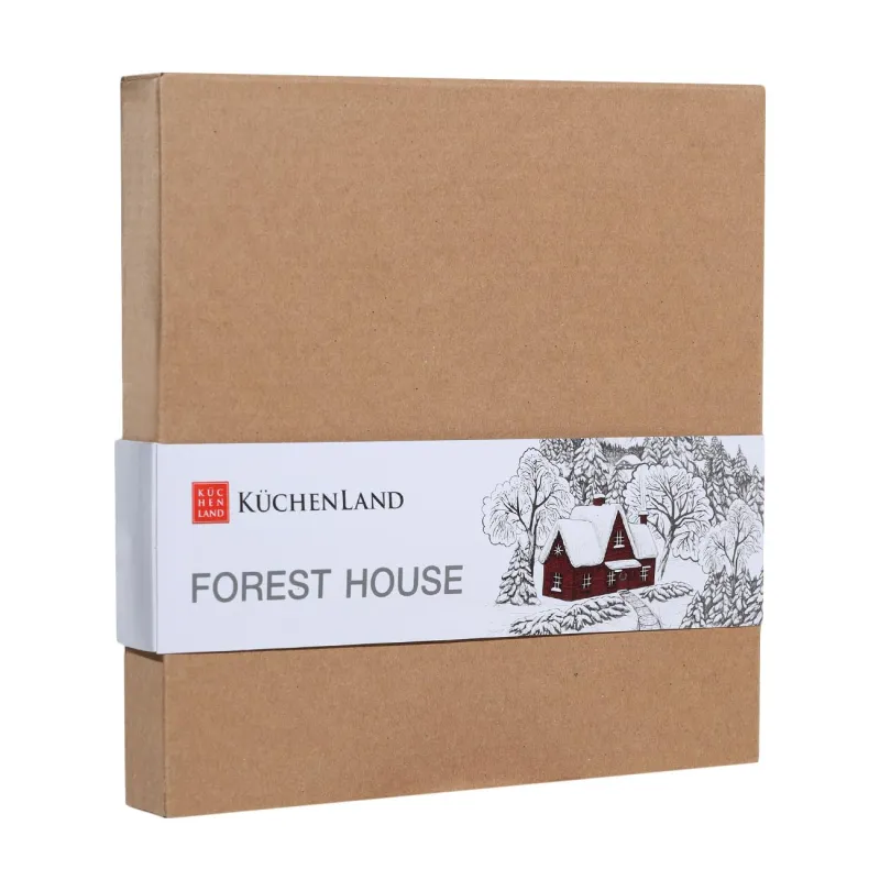 Dessert plate, 20 cm, 2 pcs, porcelain N, white, House in the forest, Forest house, image-1