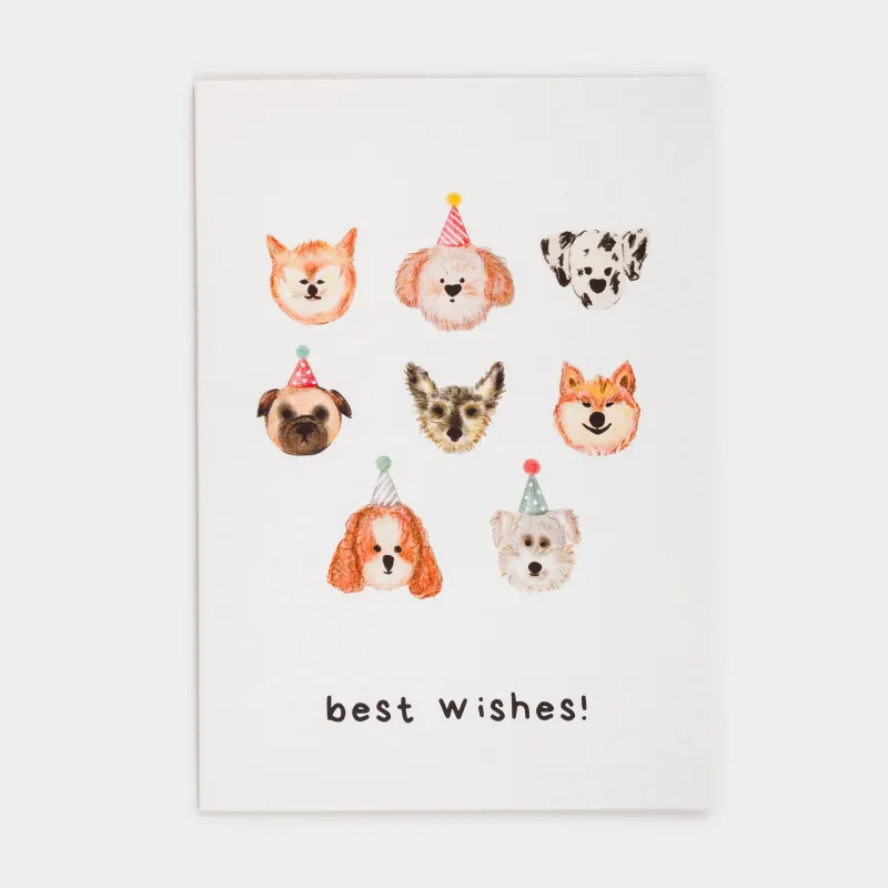 Gift envelope, 12x17 cm, paper, grey, Dogs, Birthday