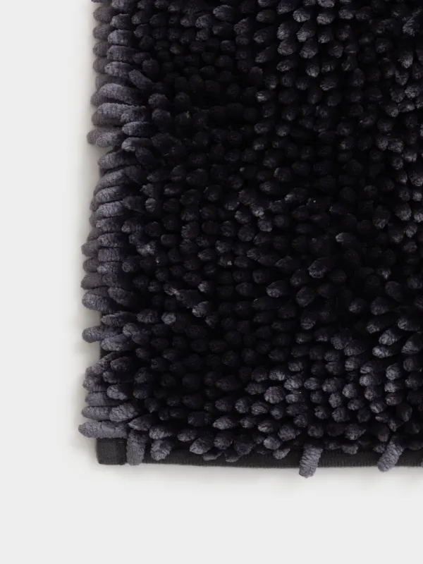 Mat, 65x100 cm, anti-slip, polyester, Dark grey, Fluffy, image-2