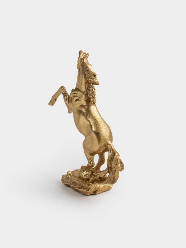 Statuette, 17 cm, polyresin, golden, Horse, Horse gold, image-2