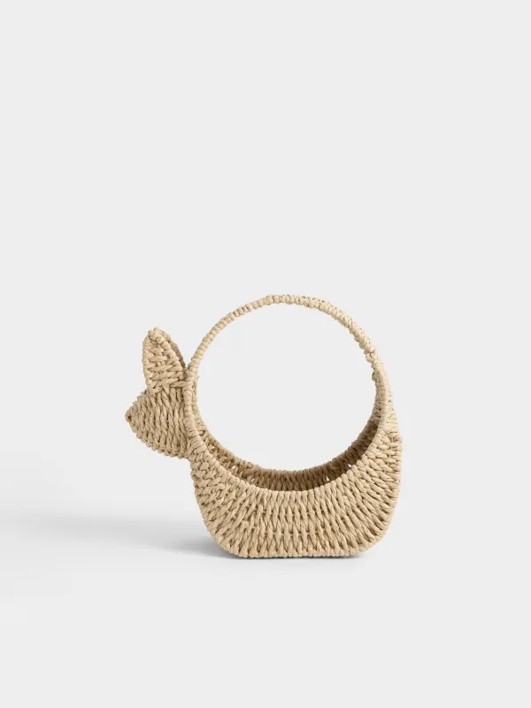 Storage basket, 26x14x26 cm, wicker, with handles, cellulose, Rectangular, Braided, image-0