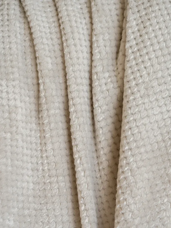 Plaid, 140x190 cm, flannel, beige, Grid, Flannel, image-4