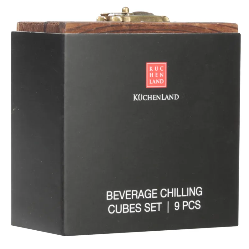 Set of cubes for cooling drinks, 10 pr, in a box, basalt, image-3