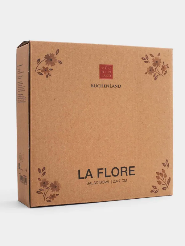 Salad bowl, 23x7 cm, 1.45 l, porcelain N, white, vintage flowers, La flore, image-3