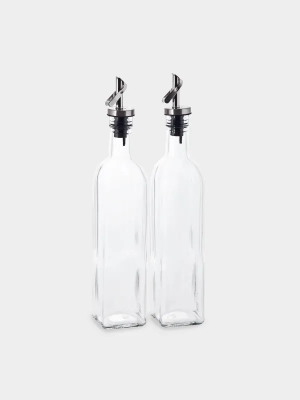 Oil and vinegar bottle, 500 ml, 2 pcs, glass / metal, Comfort, image-0