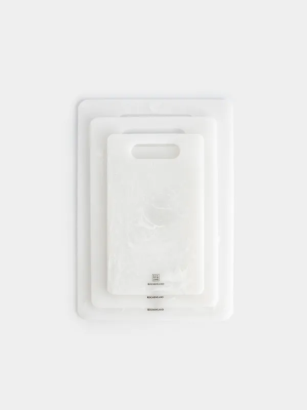 Cutting boards set, 25/30/35 cm, 3 pcs, rectangular, plastic, white, Maniera, image-1