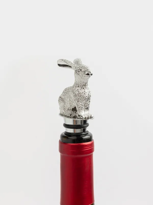 Beverage bottle stopper, 11 cm, Metal, Rabbit, Rabbit, image-4