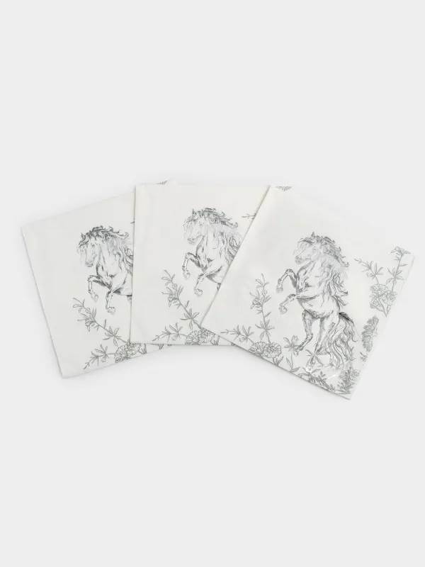Paper napkins, 33x33 cm, 20 pcs, square, white, Horse, Kairon horse, image-2