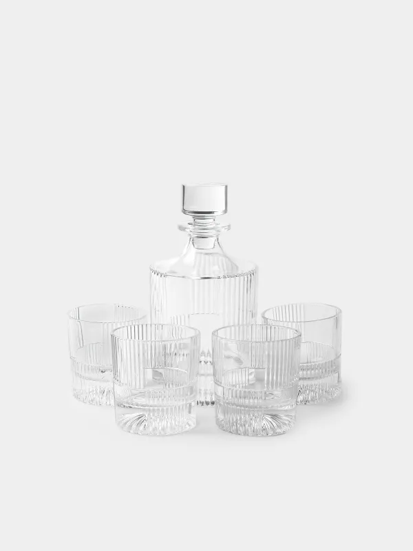 Drink set, 4 persons, 5 items, decanter / glasses, glass R, Ribby, image-0