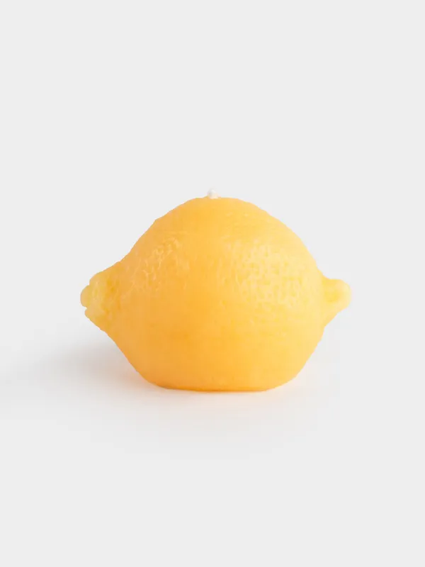 Candle, 6x7 cm, yellow, Lemon, Fruit shape, image-0