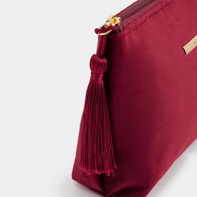 Cosmetic bag, 22x14 cm, with brush, velvet, color, Velvety, image-3