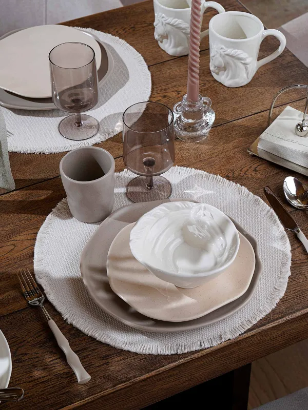 Salad bowl, 16x7 cm, ml, ceramic, milky, Horse, Horse pattern, image-6