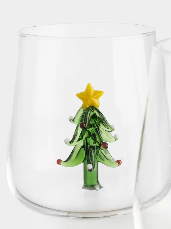 Glass, 10 cm, 400 ml, 2 pcs, glass B, Christmas Tree / House, Shape, image-4