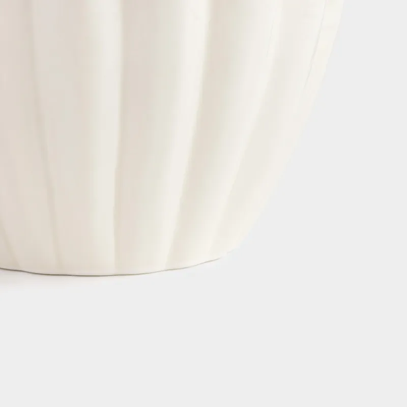 Flower vase, 24 cm, ceramic, milky, Bends, Landform, image-2