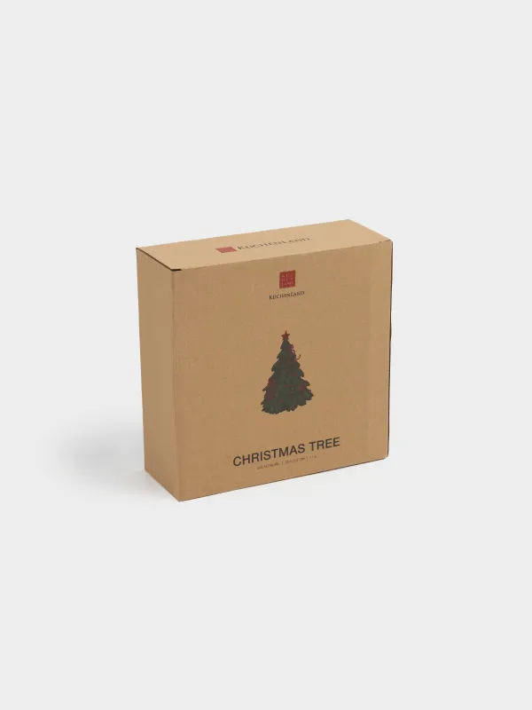 Salad bowl, 21x8 cm, 1 l, ceramic, Christmas tree with bows, Christmas tree, image-6