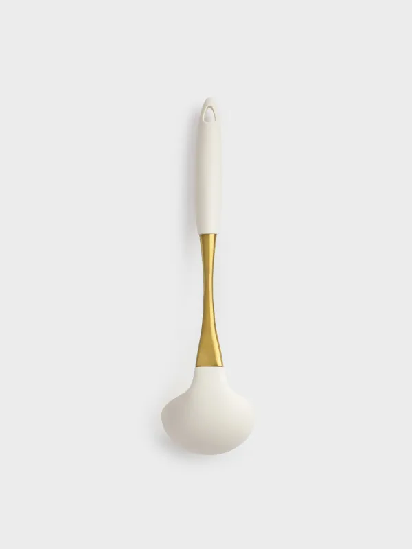 Ladle, 33 cm, silicone / steel, milky gold, Pintino, image-4