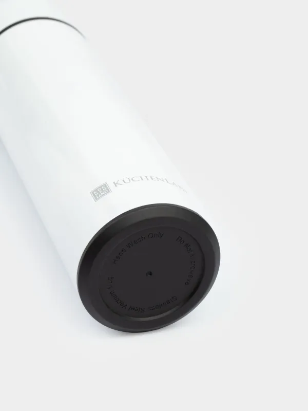 Thermos flask, 500 ml, with thermometer, steel / plastic, white, Celsius, image-4