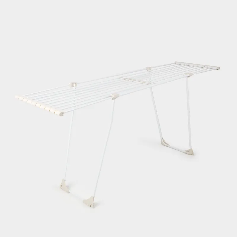 Floor-standing clothes dryer, 200x55 cm, sliding, metal, beige, Compact, image-1