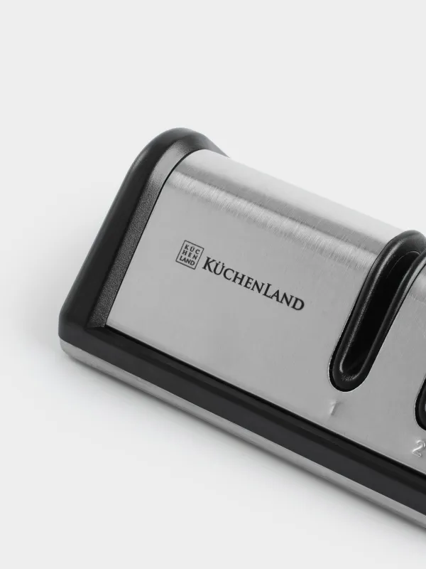 Knife Sharpener, 10 cm, 2-Stage sharpening, black, rhombus shaped, Accessories, image-3