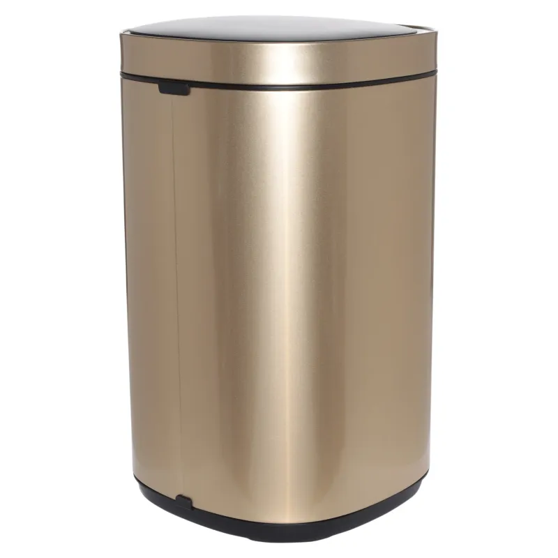 Trash can, 40 l, touch-sensitive, steel/plastic, gold, Sensor bin