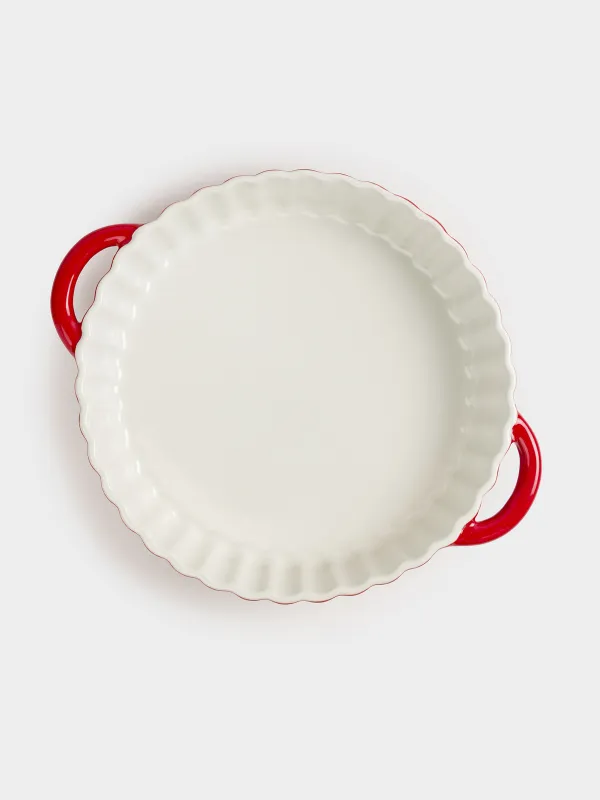 Baking dish, 28 cm, ceramic, round, burgundy, Gradient, Cakes gradient, image-5