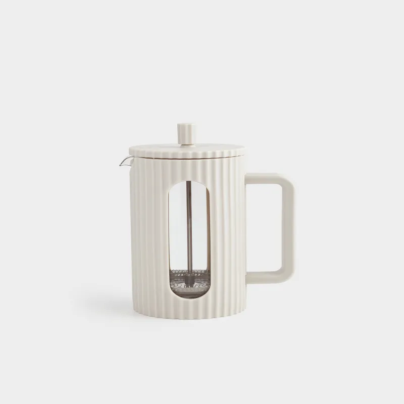 French press, 1 l, glass B / steel, beige, Ketto, image-2