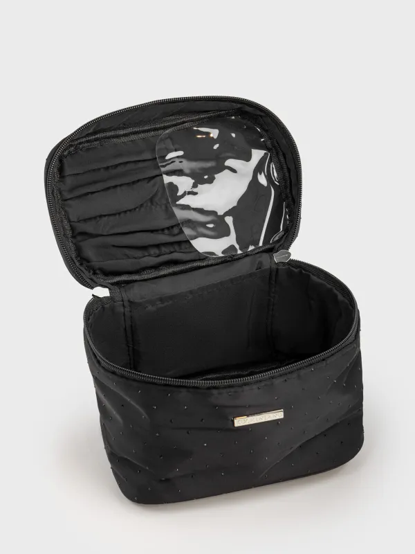 Makeup bag, 19x14 cm, with handle, nylon, black, Force night, image-4