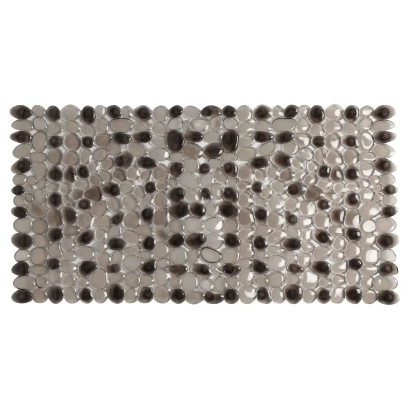 Bath/shower mat, 35x70 cm, with suction cups, PVC, Rectangular, Dark gray, Stones, Pebble