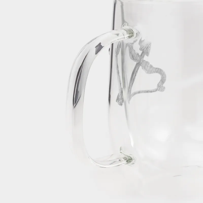 Mug, 350 ml, glass B / metal, silver, Sagittarius, Air zodiac, image-2