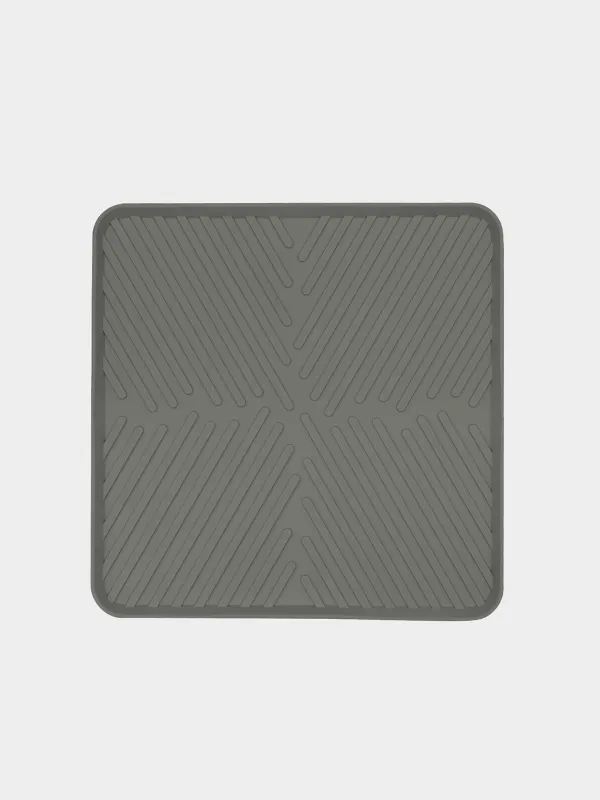 Dish drying mat, 30x30 cm, rubber, grey, Assist, image-0