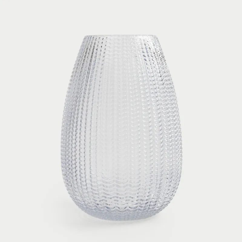 Flower vase, 26 cm, glass, gray-blue, Fantasy, image-2