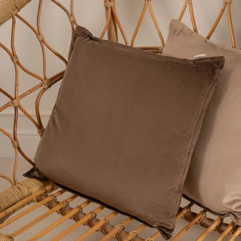 Decorative pillow, 45x45 cm, velvet, brown, Silk velvet
