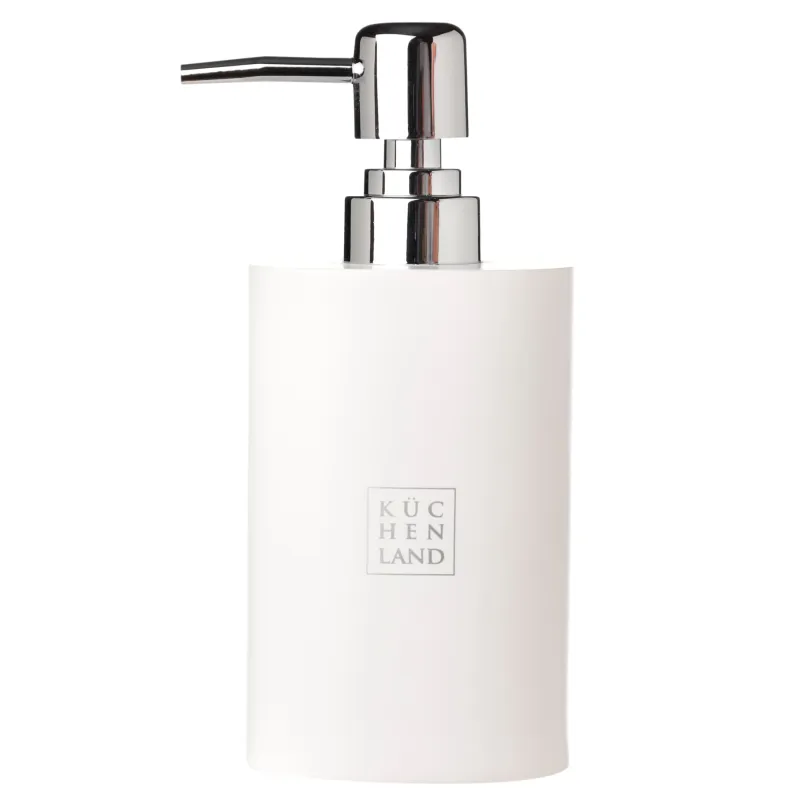 Liquid soap dispenser, 300 ml, polyresin / metal, white, Vesta, image-1