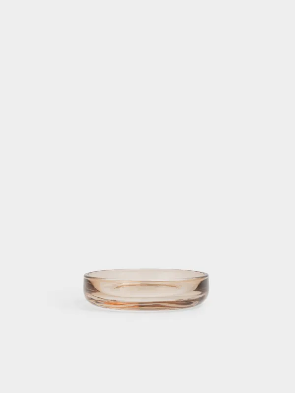 Soap dish, 12 cm, glass, oval, brown, Gradient, Rachas, image-0