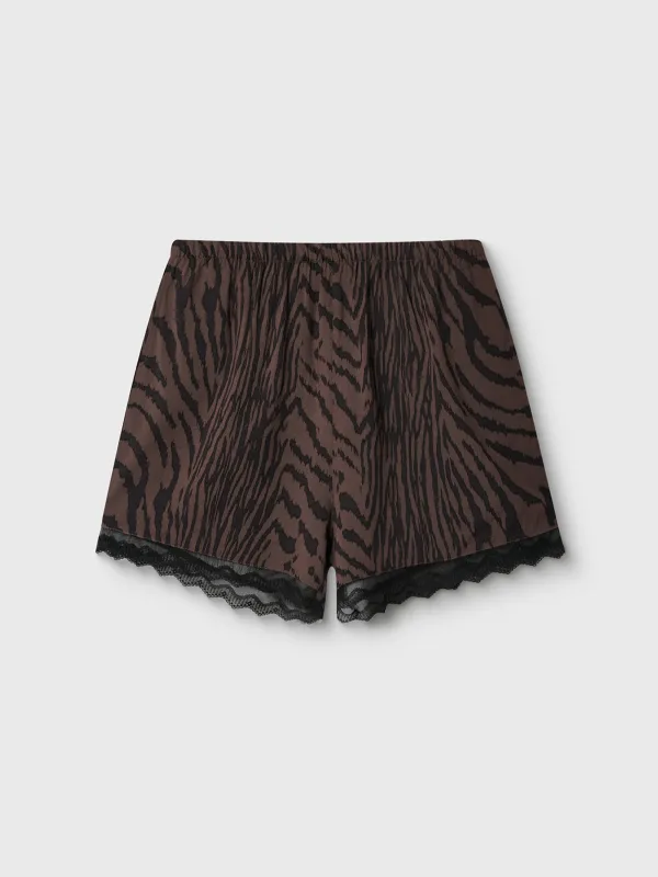 Women's shorts, homewear, size S, with lace, viscose, black and white, Zefina, image-6