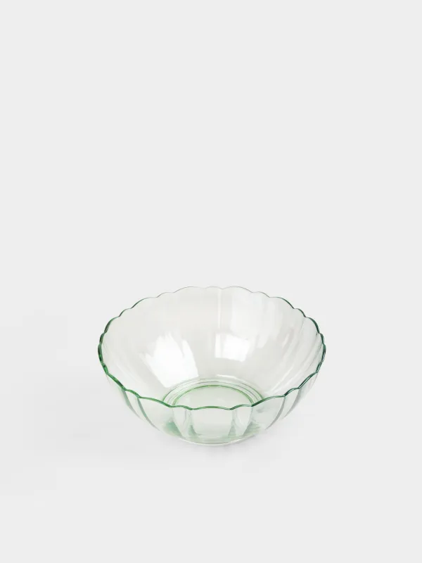 Salad bowl, 20x8 cm, 1.3 l, glass, green, Nelton color, image-2